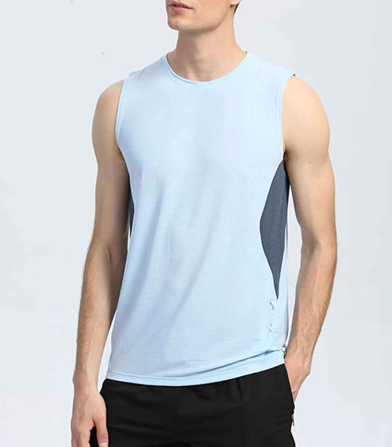HNVAVQ Sleeveless T Shirts Men Breathable Workout Vest Tank Tops Quick Dry Athletic Sports Undershirt