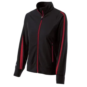 Holloway Women's Black/Scarlet Full Zip Determination Jacket