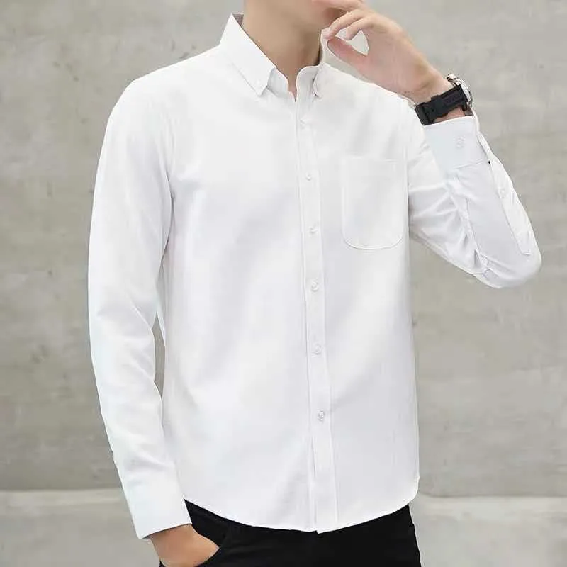 Hong Kong Long Sleeved Korean Trendy Casual Men Shirt Business Men Shirt