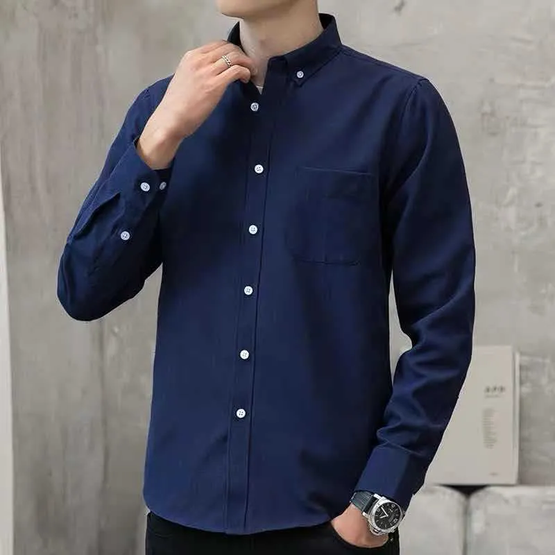 Hong Kong Long Sleeved Korean Trendy Casual Men Shirt Business Men Shirt