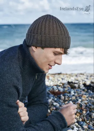 IrelandsEye Men's Zip Lambswool Sweater | Charcoal