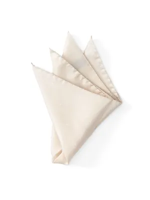 Ivory Spot Silk Pocket Square