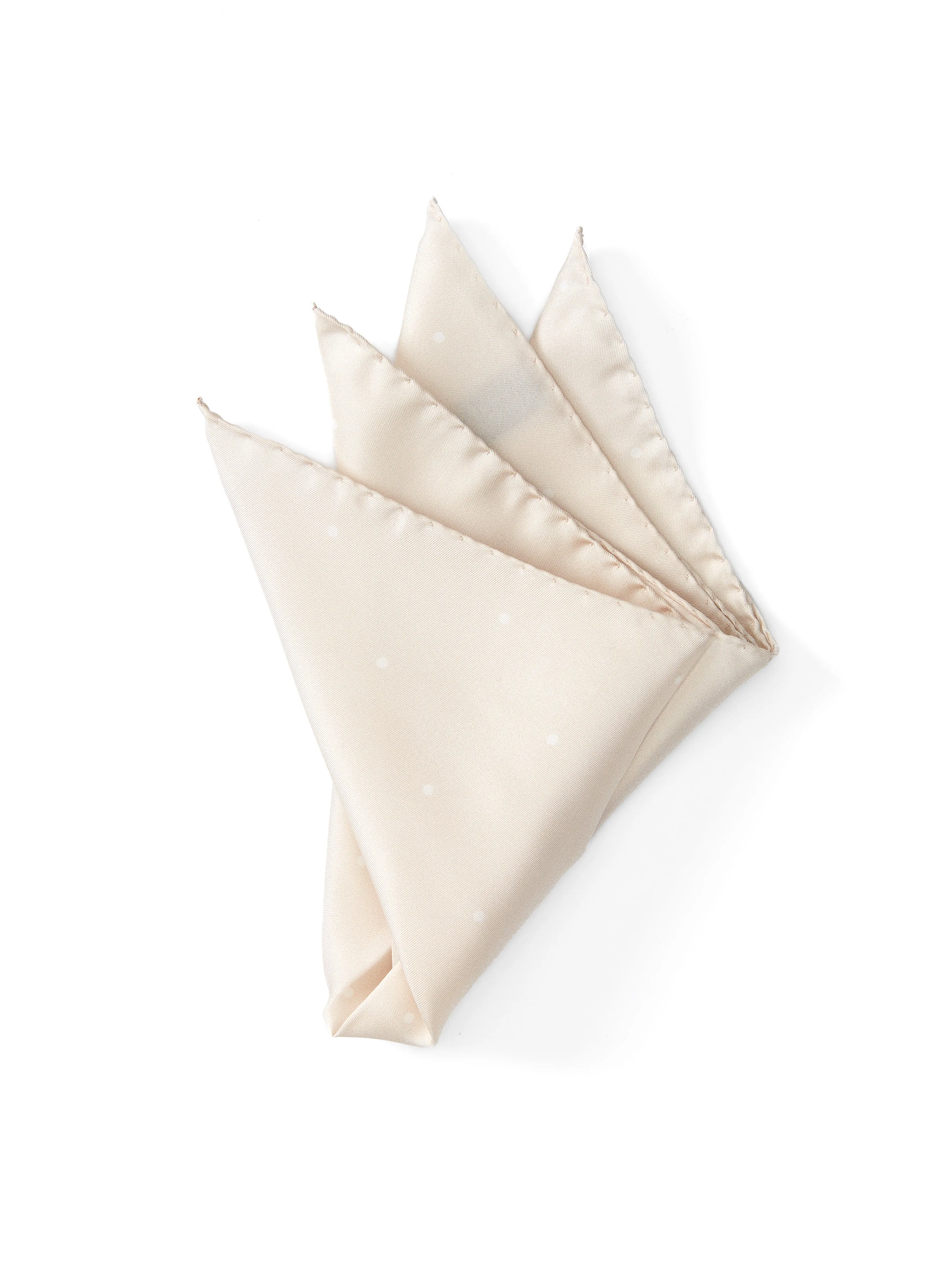 Ivory Spot Silk Pocket Square