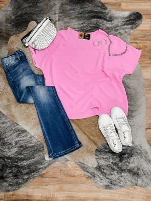 Kait Pink V-neck Top