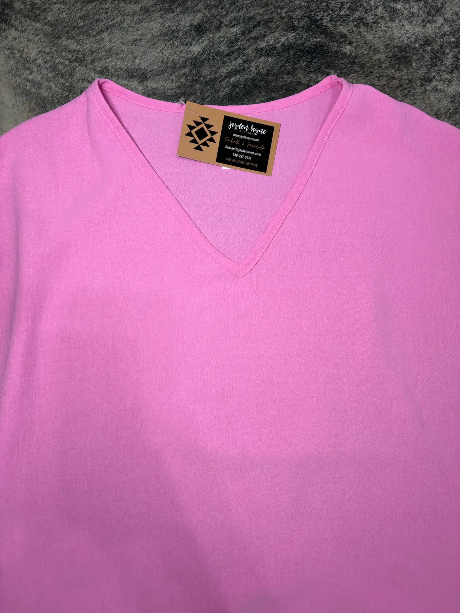 Kait Pink V-neck Top
