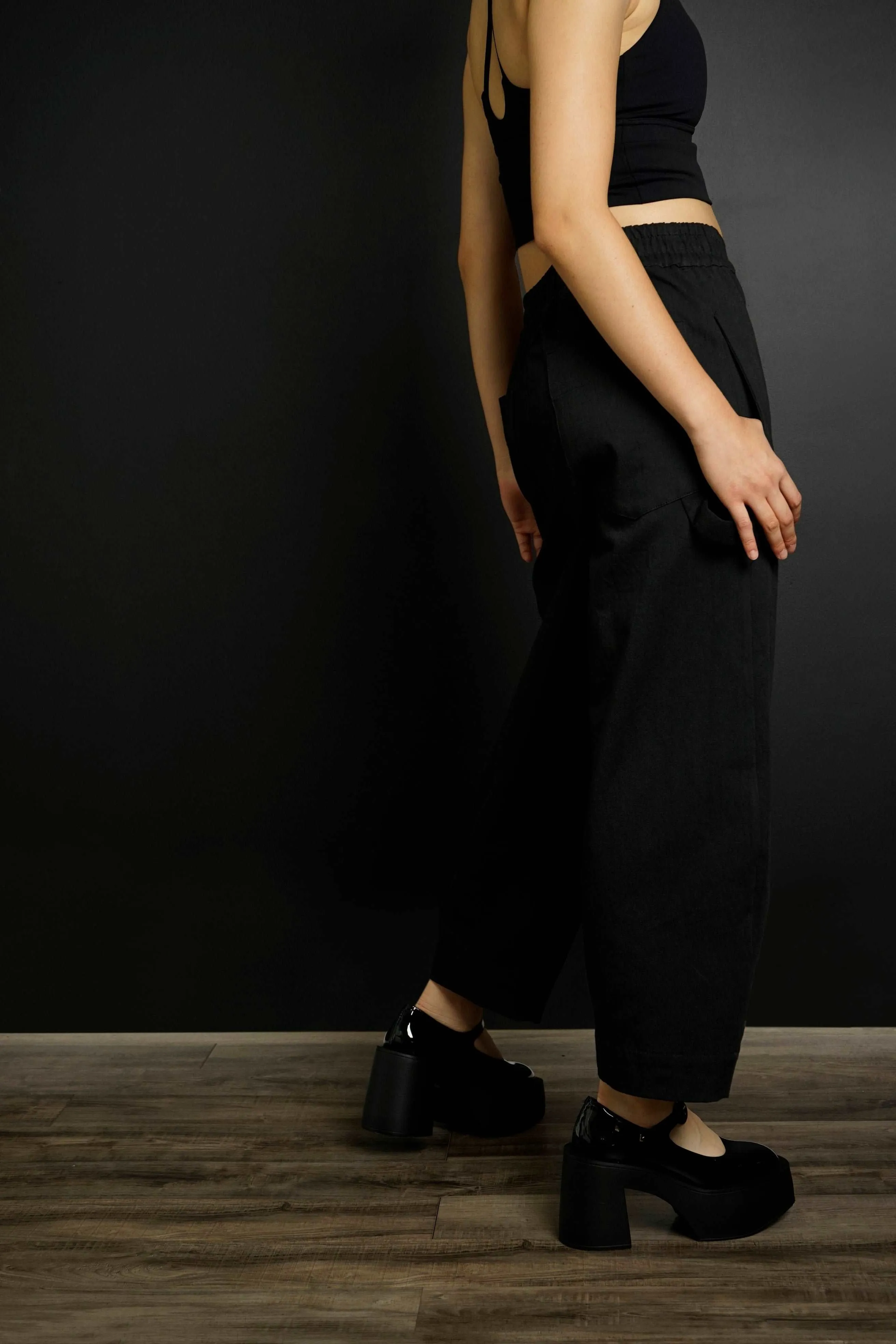 Koto Black Wide Leg Baggy Pants