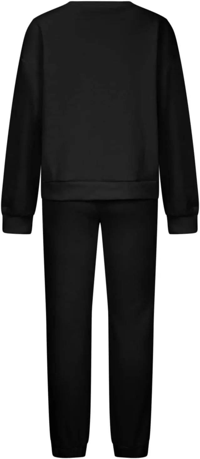 Lastesso Womens Loungewear Set Plus Size Sweatsuits Crewneck Long Sleeve Sweatshirt Baggy Sweatpants Outfits 2 Piece Sets