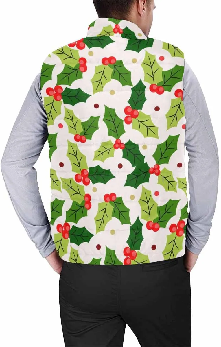 Lightweight Vest Men Christmas Cute Santa Clause Padded Puffer Vest Winter Sleeveless Jacket Coat Oversized Vest