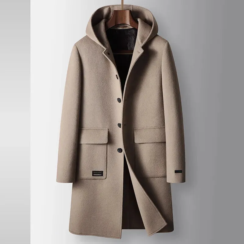 Luciano Wool Overcoat with Hood