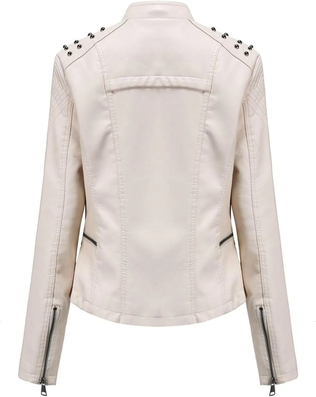 Lu's Chic Women's Winter Jacket Snow Top Long Sleeve Spring Motorcycle Short Fashion Full Zip Fall Jackets