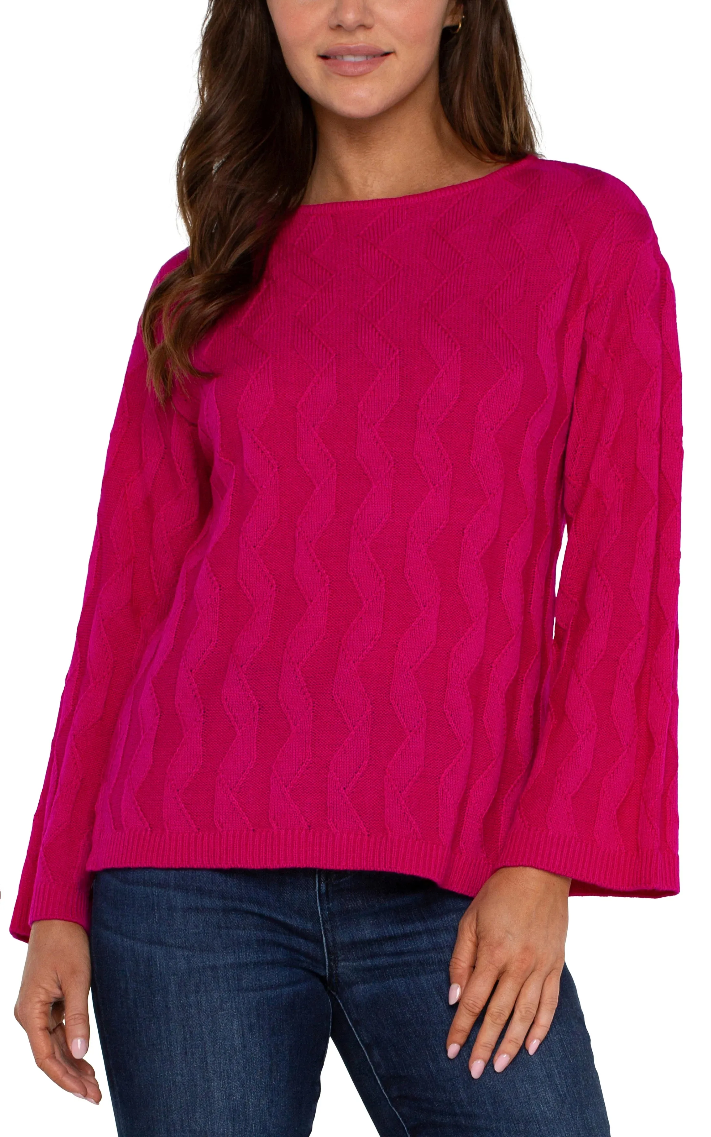 Lyric Long Sleeve Boatneck Sweater - Liverpool Los Angeles LM8E55SK37