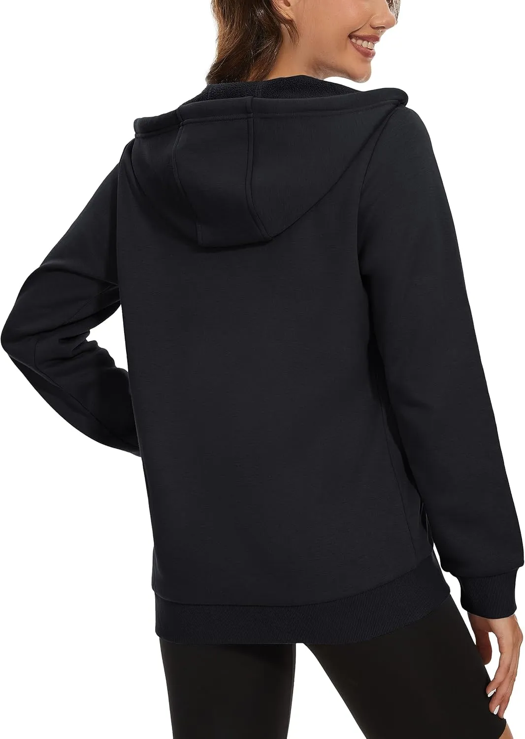 MAGCOMSEN Women's Fleece Lined Zip Up Hoodies Casual Hooded Jacket Workout Full Zip Sweatshirts Pocket Coats