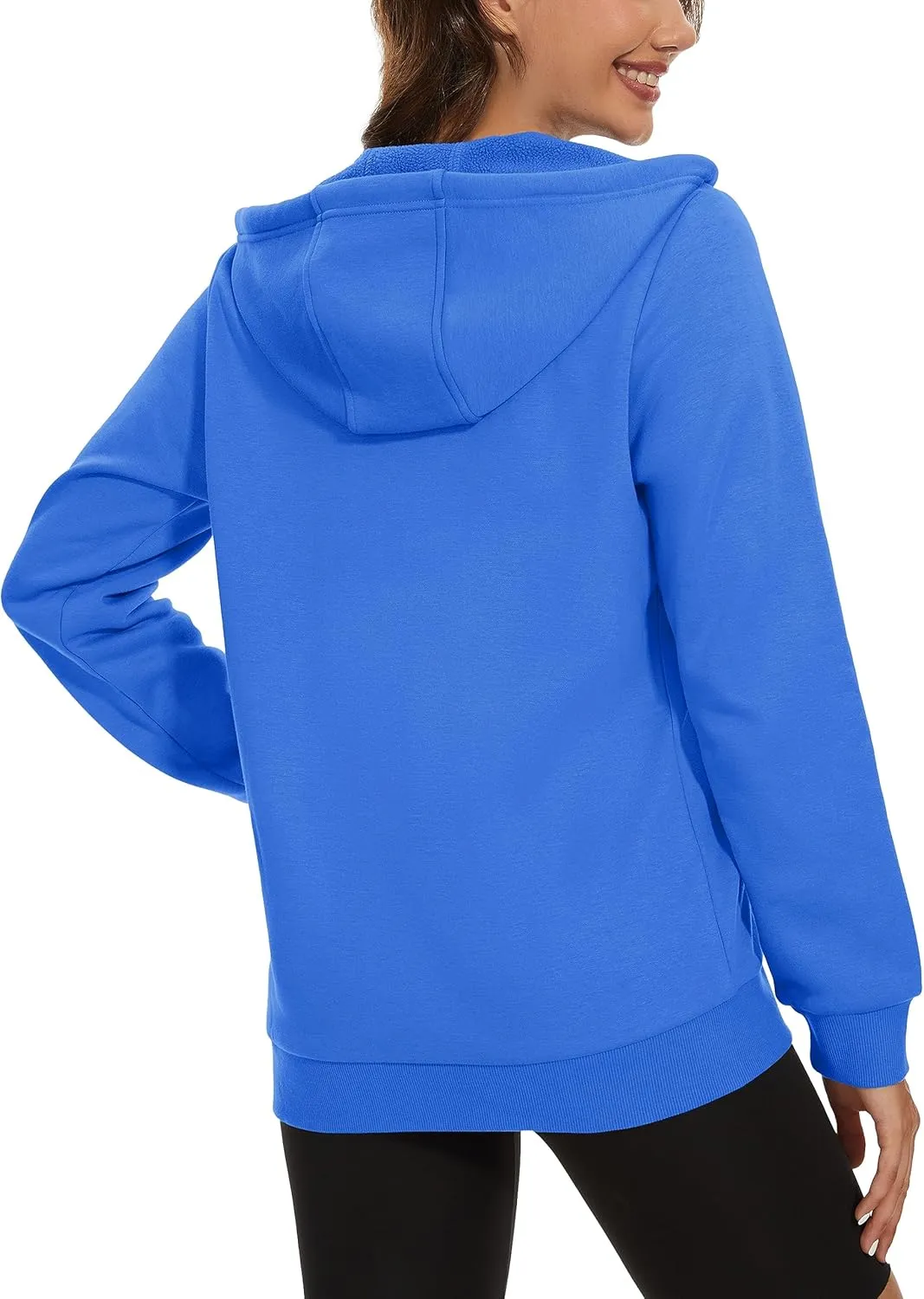 MAGCOMSEN Women's Fleece Lined Zip Up Hoodies Casual Hooded Jacket Workout Full Zip Sweatshirts Pocket Coats