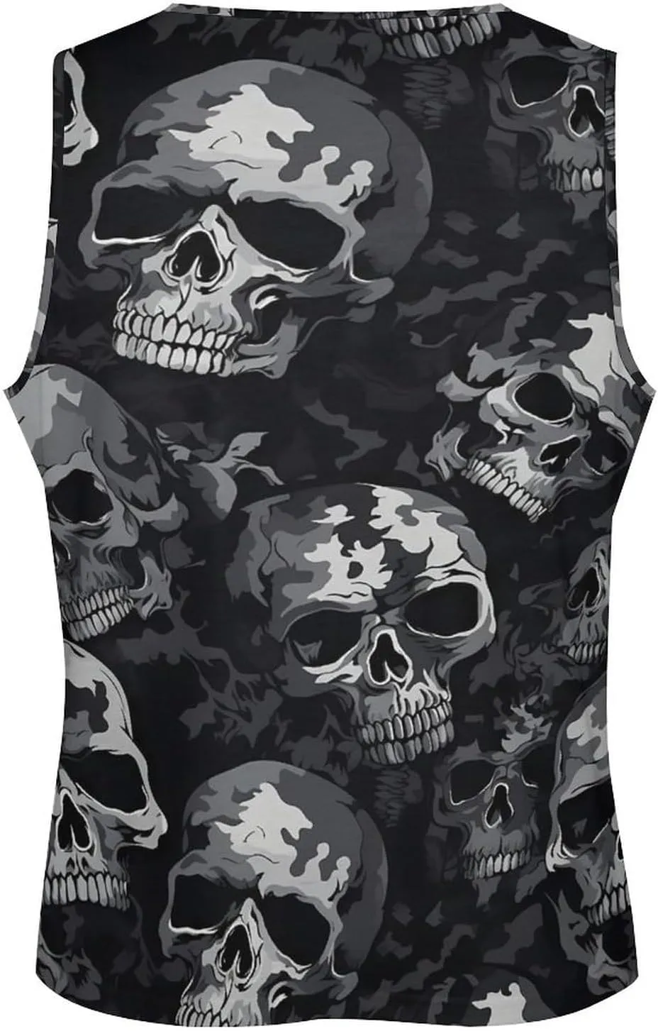 MARSVOVO Mens Vintage Y2K Skull Camo Tank Top Casual Sleeveless Breathable Quick-Dry Shirts for Men Workout Tops