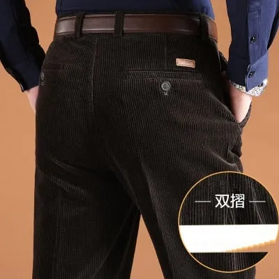 Men Corduroy Thick Warm Pants