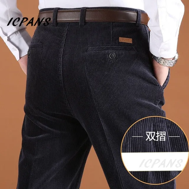Men Corduroy Thick Warm Pants