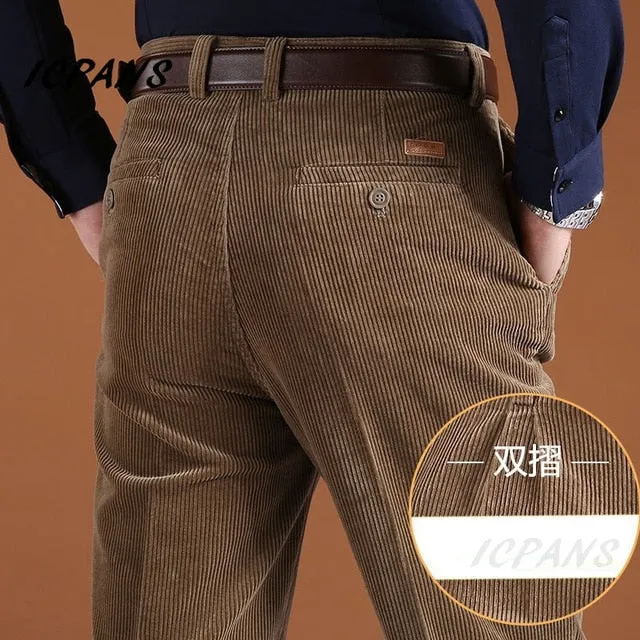 Men Corduroy Thick Warm Pants
