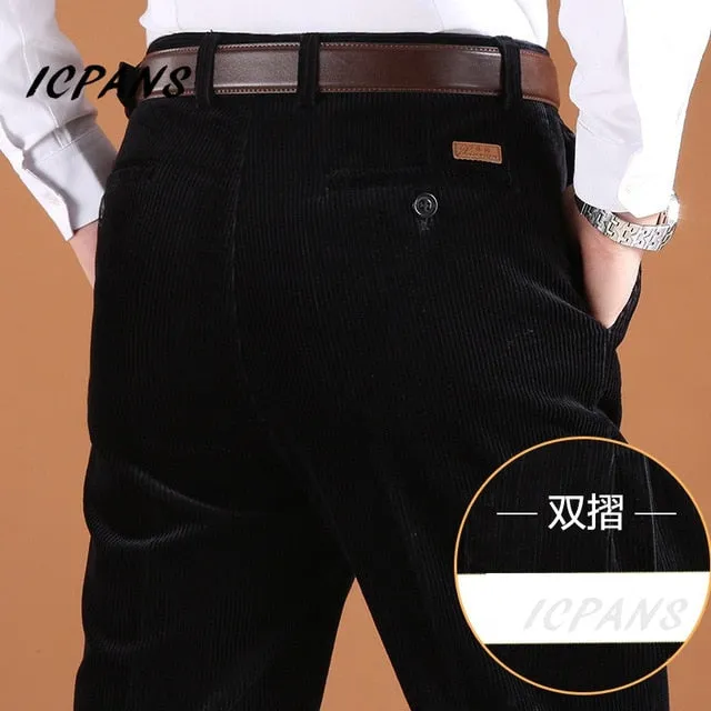 Men Corduroy Thick Warm Pants