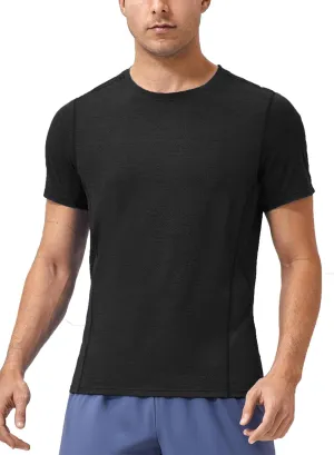 Men's Breathable Sports Running T-Shirt Quick Dry Crew Neck Athletic Gym Workout Short Sleeve Tee Tops