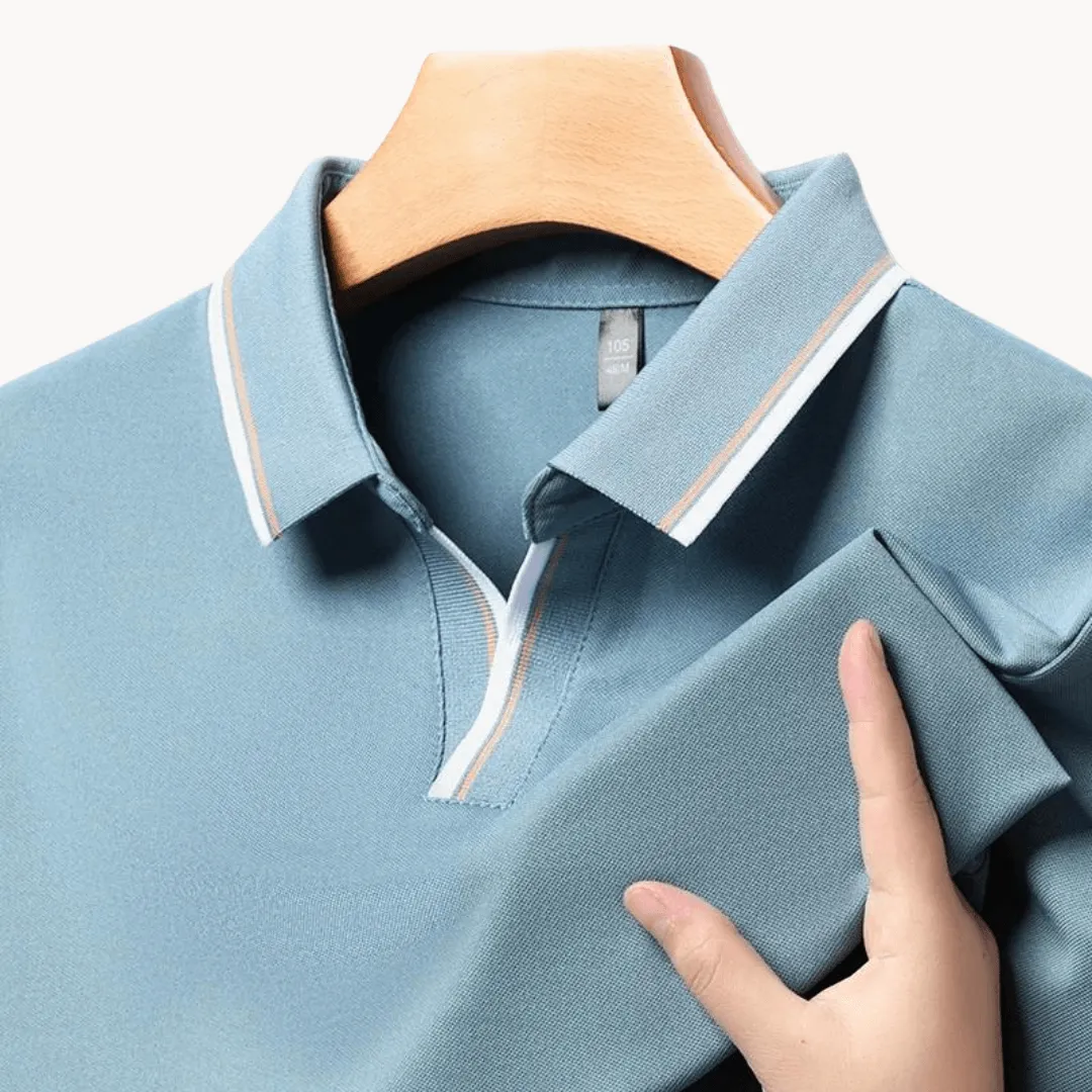 Men's Breathable Tipped Collar Polo Shirt