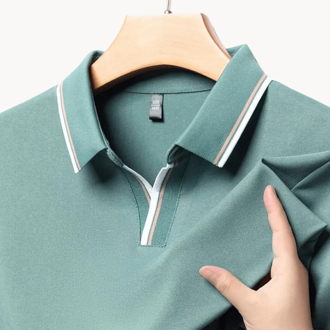 Men's Breathable Tipped Collar Polo Shirt