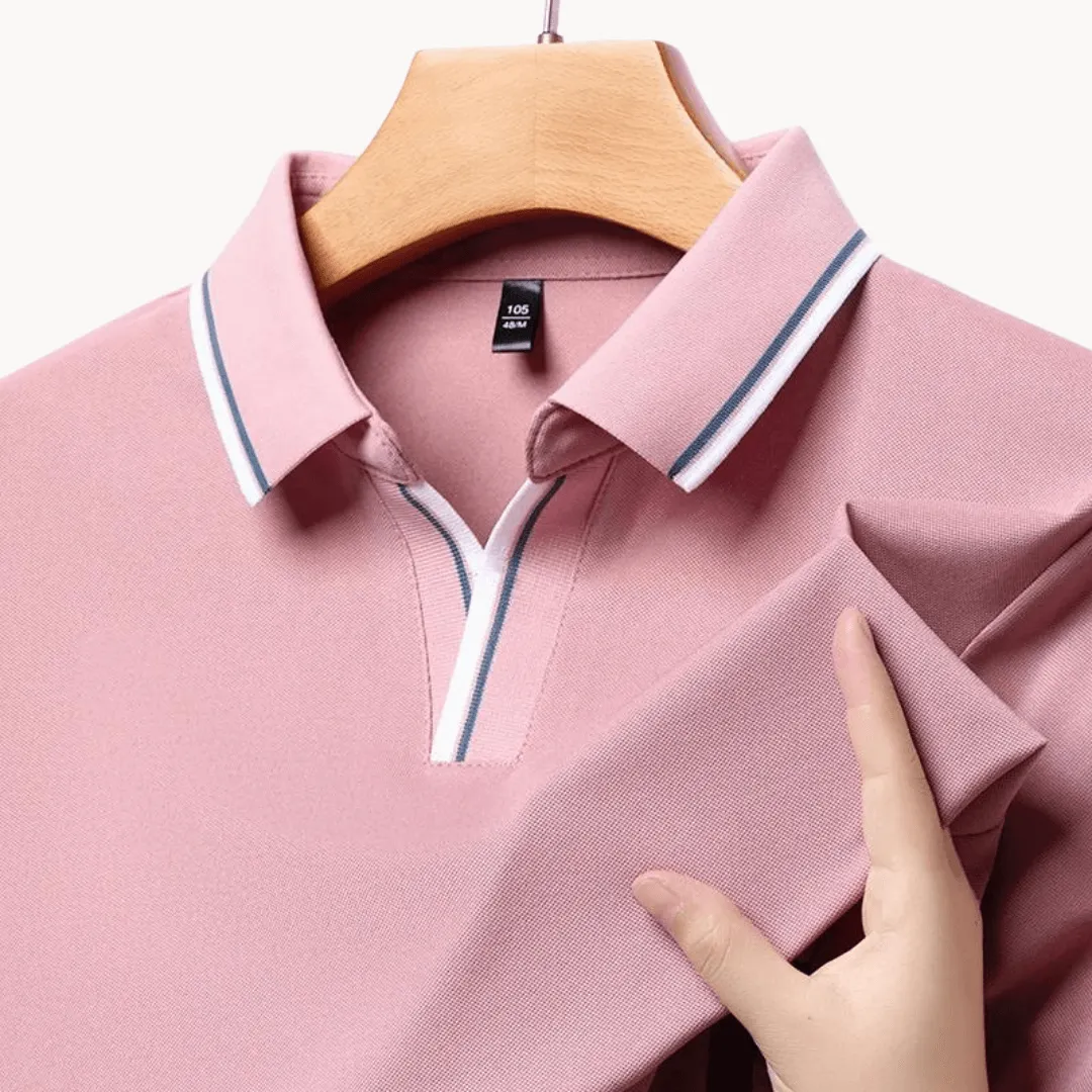 Men's Breathable Tipped Collar Polo Shirt