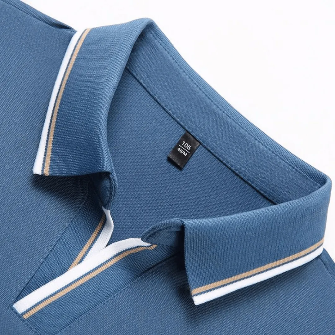 Men's Breathable Tipped Collar Polo Shirt
