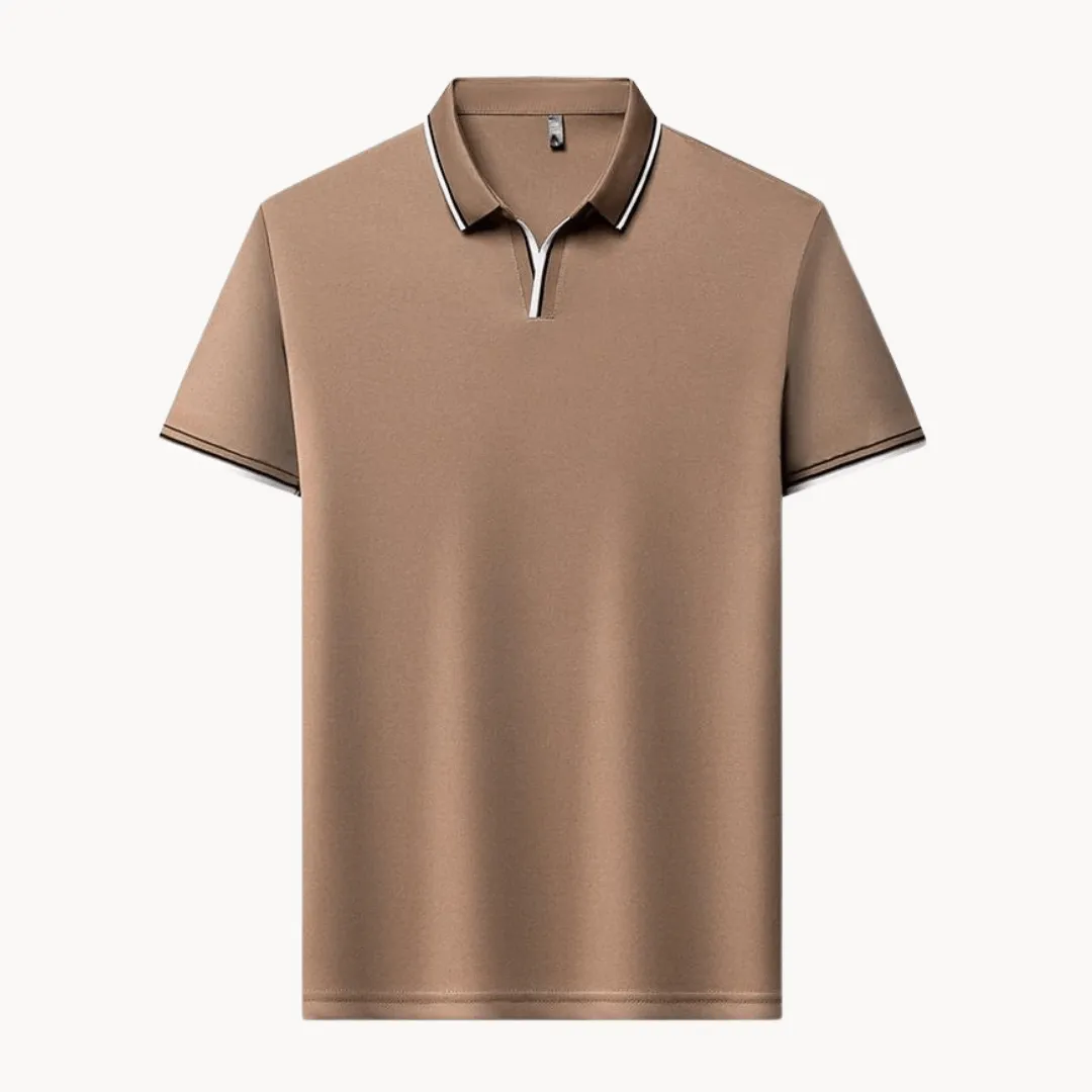 Men's Breathable Tipped Collar Polo Shirt