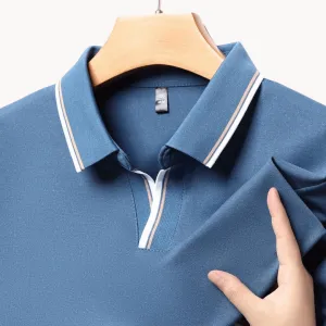 Men's Breathable Tipped Collar Polo Shirt
