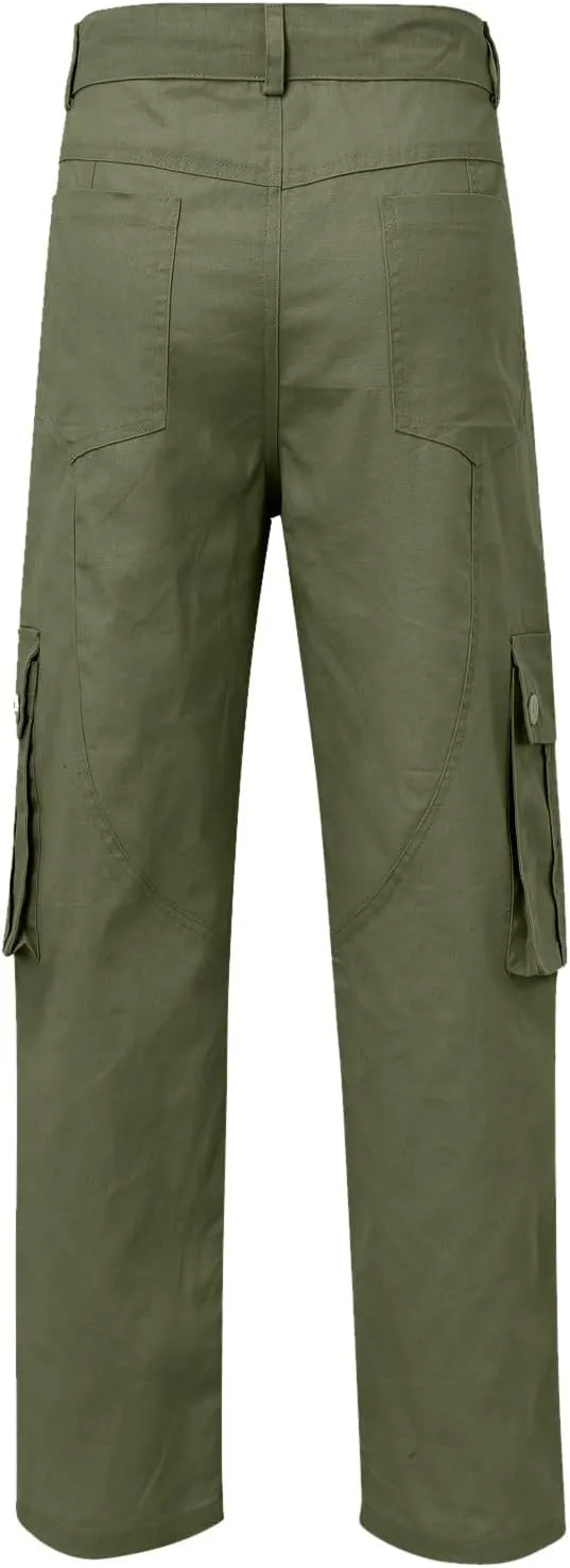 Men's Cargo Pants Casual Multi Pockets Twill Chino Pants Athletic Sweatpant Loose-Fit Classic Lightweight Daily Wear