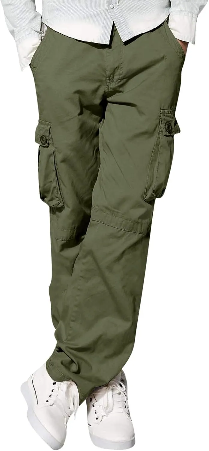 Men's Cargo Pants Casual Multi Pockets Twill Chino Pants Athletic Sweatpant Loose-Fit Classic Lightweight Daily Wear