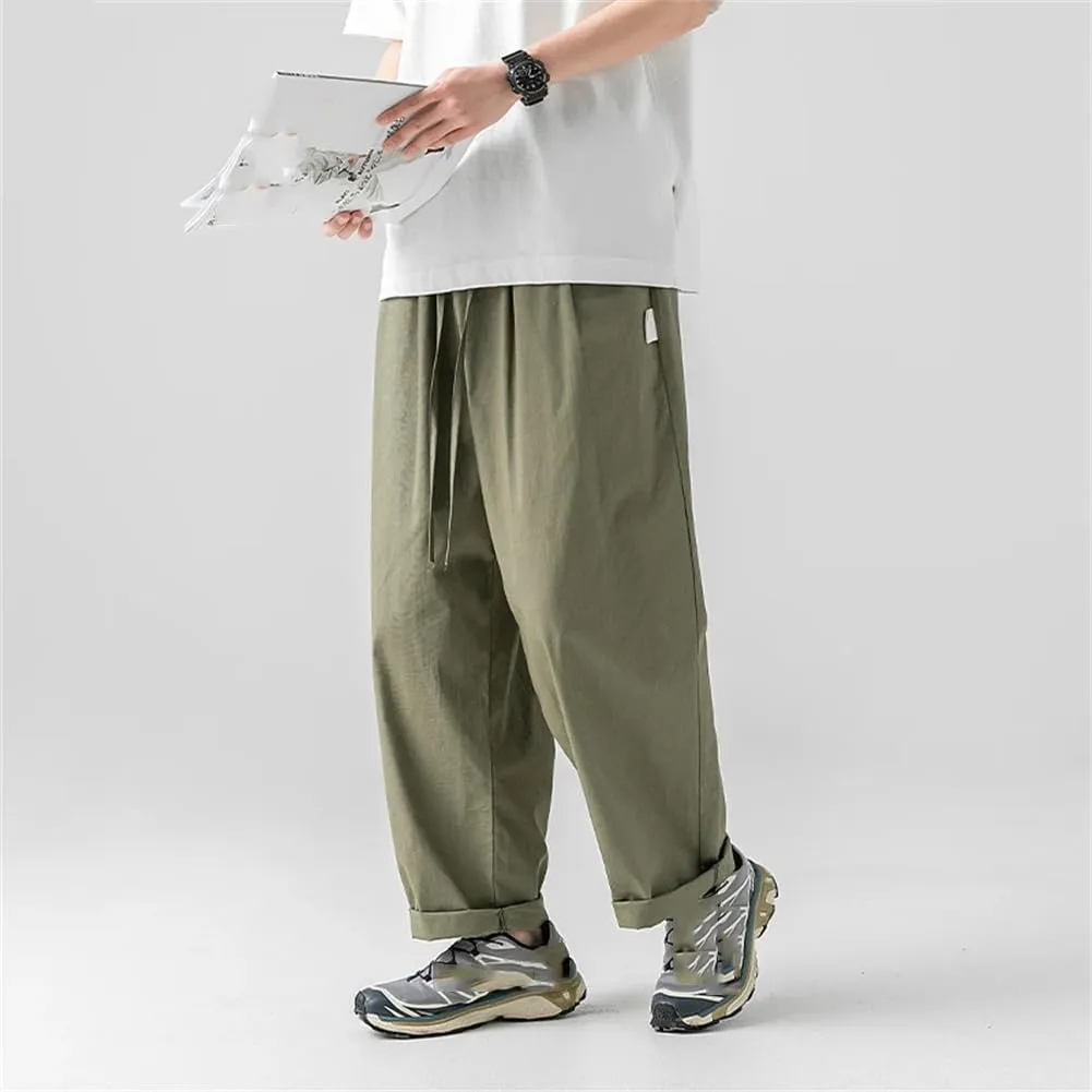 Mens Casual Loose Wide Leg Pants Oversized Harem Pants Pleated Design Baggy Joggers Sweatpants