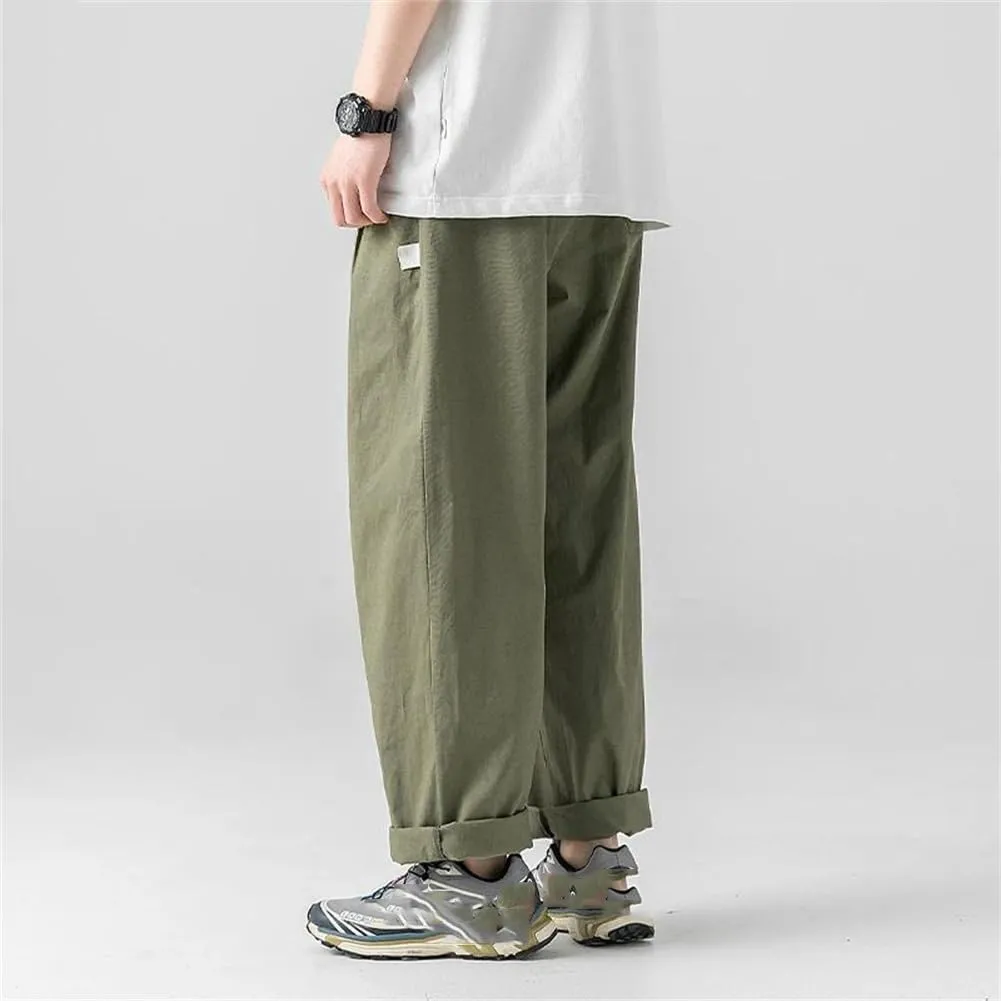 Mens Casual Loose Wide Leg Pants Oversized Harem Pants Pleated Design Baggy Joggers Sweatpants