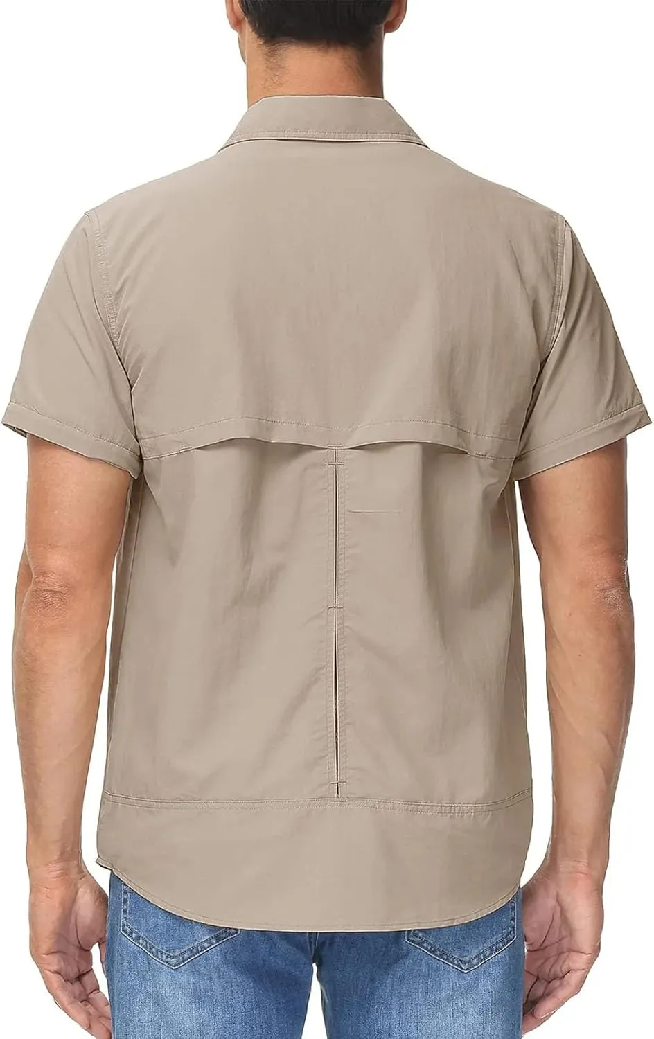 Men's Quick Dry Removable Sleeve Shirts Hiking Cargo Shirt Breathable Outdoor Camping Fishing Running Tops