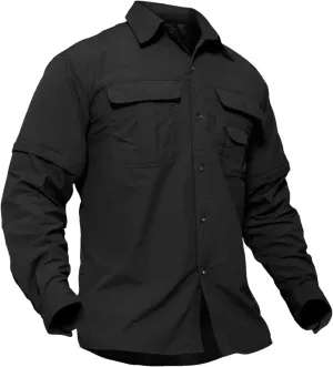 Men's Quick Dry Removable Sleeve Shirts Hiking Cargo Shirt Breathable Outdoor Camping Fishing Running Tops