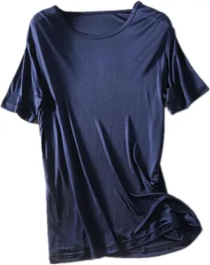 Mens Silk T Shirt Short Sleeve Crew Neck Top Undershirt Breathable Mulberry Silk Tee Tops