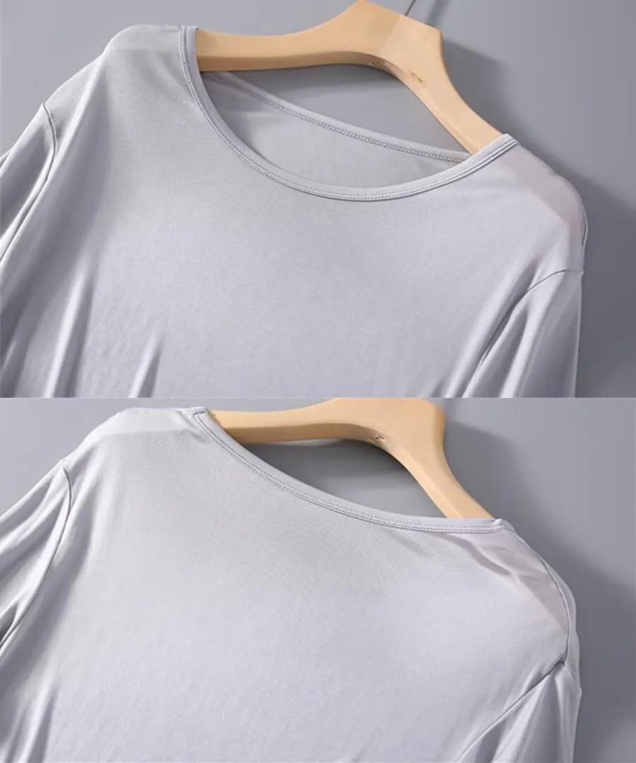 Mens Silk T Shirt Short Sleeve Crew Neck Top Undershirt Breathable Mulberry Silk Tee Tops