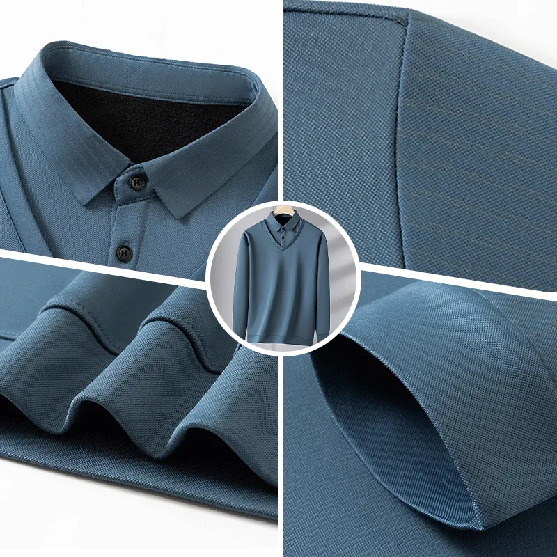 Men's Warm Faux Two-Piece Shirt