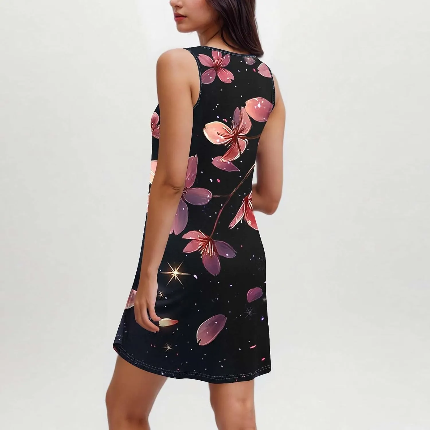 Midi Dresses for Women Summer Boho Floral Print Sleeveless Tank Dresses A-Line Casual Sundress Beach Cover Ups