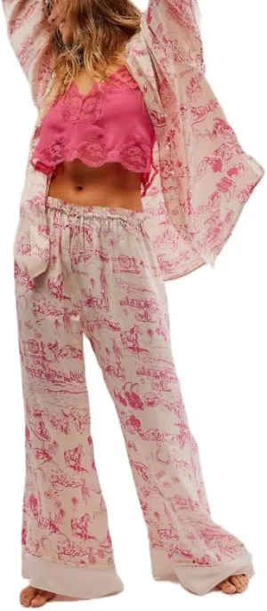 NUFIWI Women Cute Graphic 2 Pieces Pajama Sets Animal Graffiti Long Sleeve Shirts Elastic Waist Pants Sleepsuit Loungewear