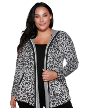 Odetta Hooded Open Cardigan | Heather Charcoal