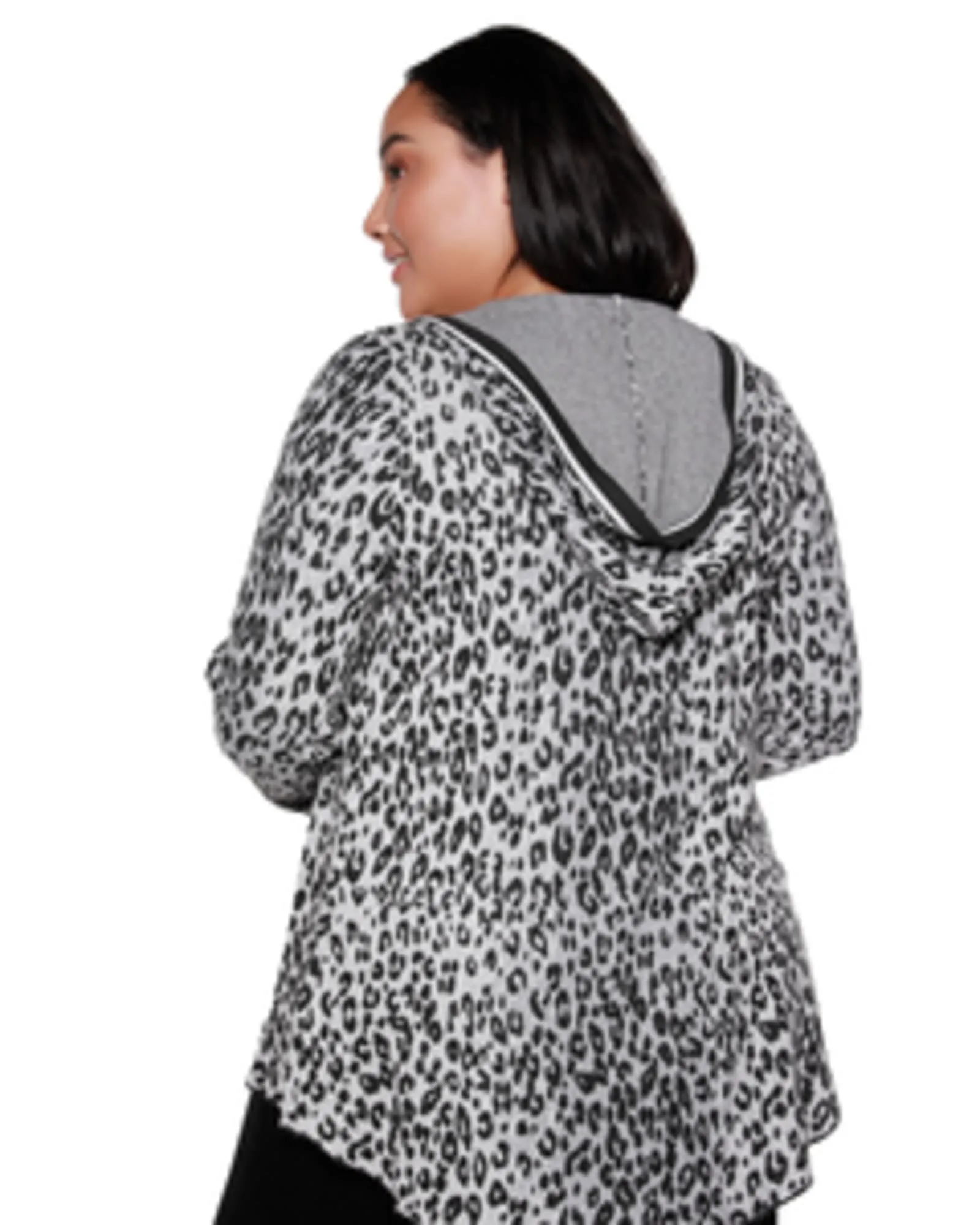Odetta Hooded Open Cardigan | Heather Charcoal