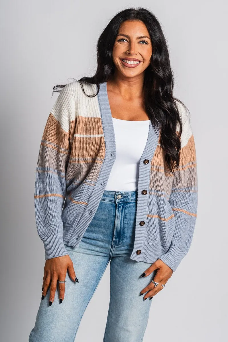 Ombre sweater cardigan light blue