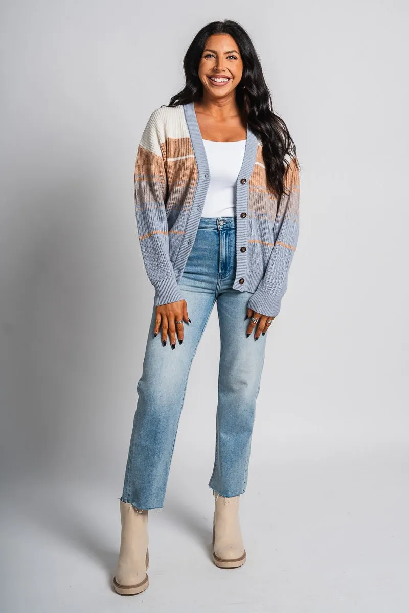 Ombre sweater cardigan light blue