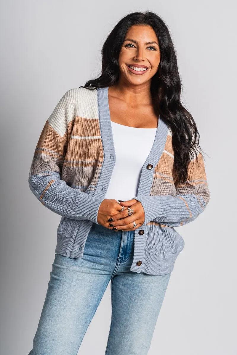Ombre sweater cardigan light blue