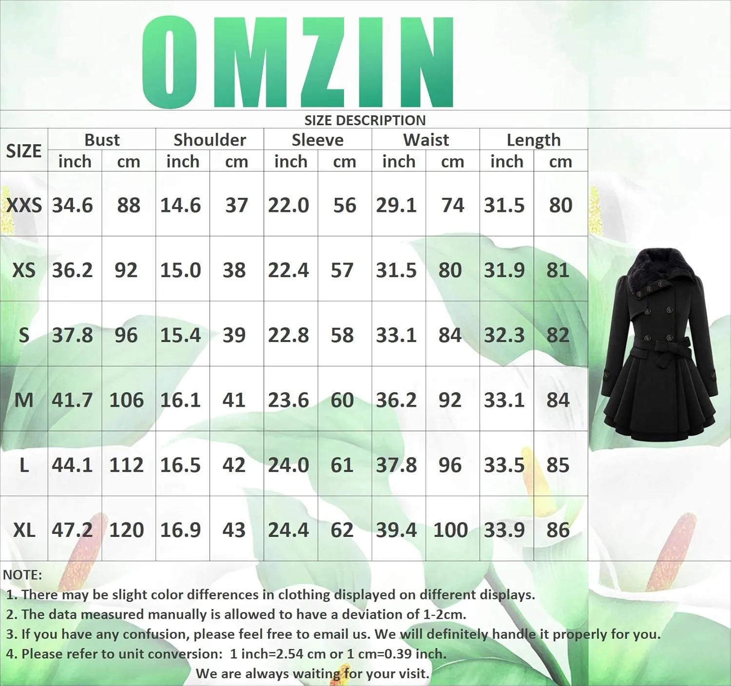 OMZIN Women's Long Shaggy Belted Pea Coat Slim Faux Fur Collar Coat Bridal Jacket with Belt