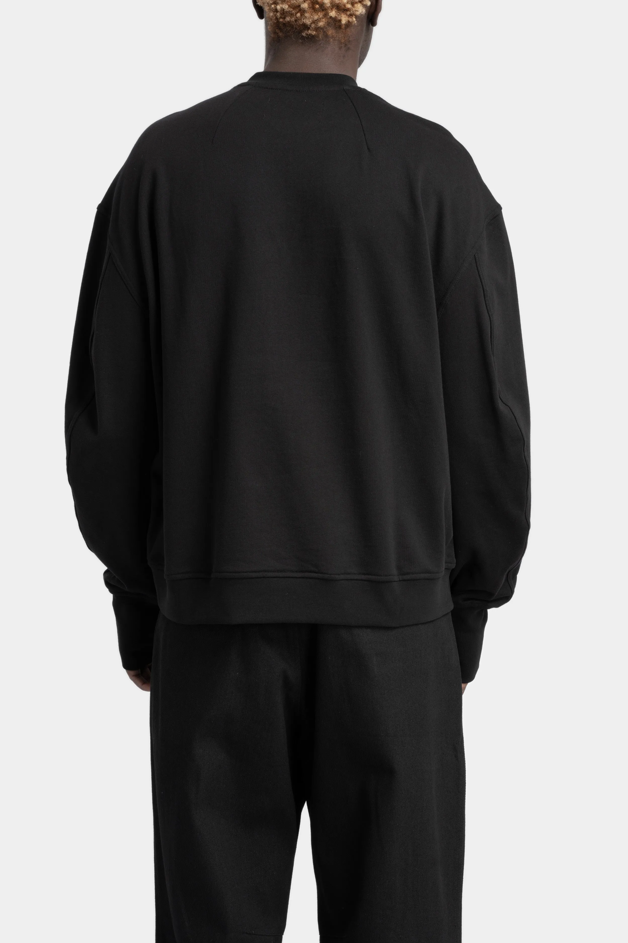 Oversized dip pocket crewneck sweatshirt