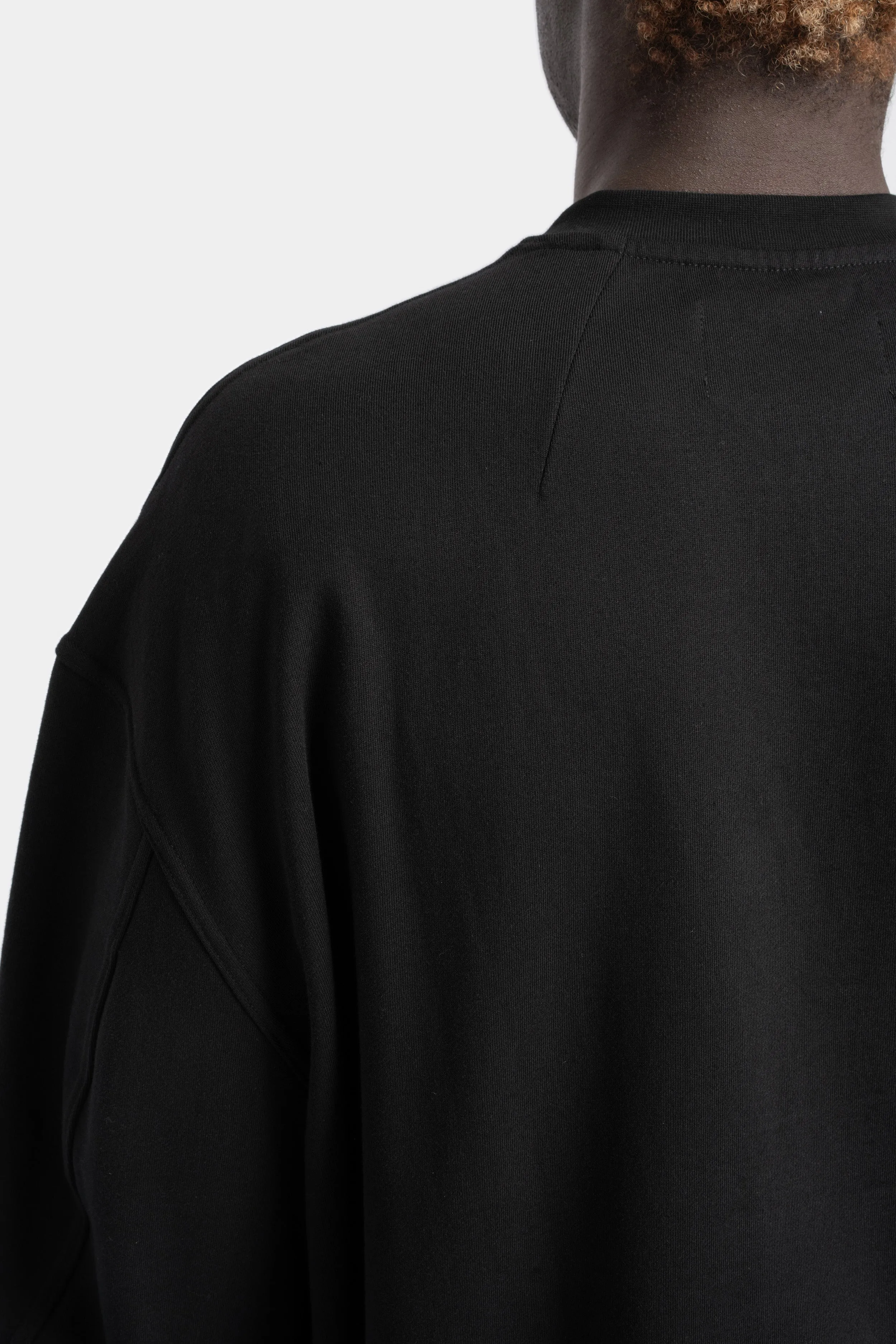 Oversized dip pocket crewneck sweatshirt