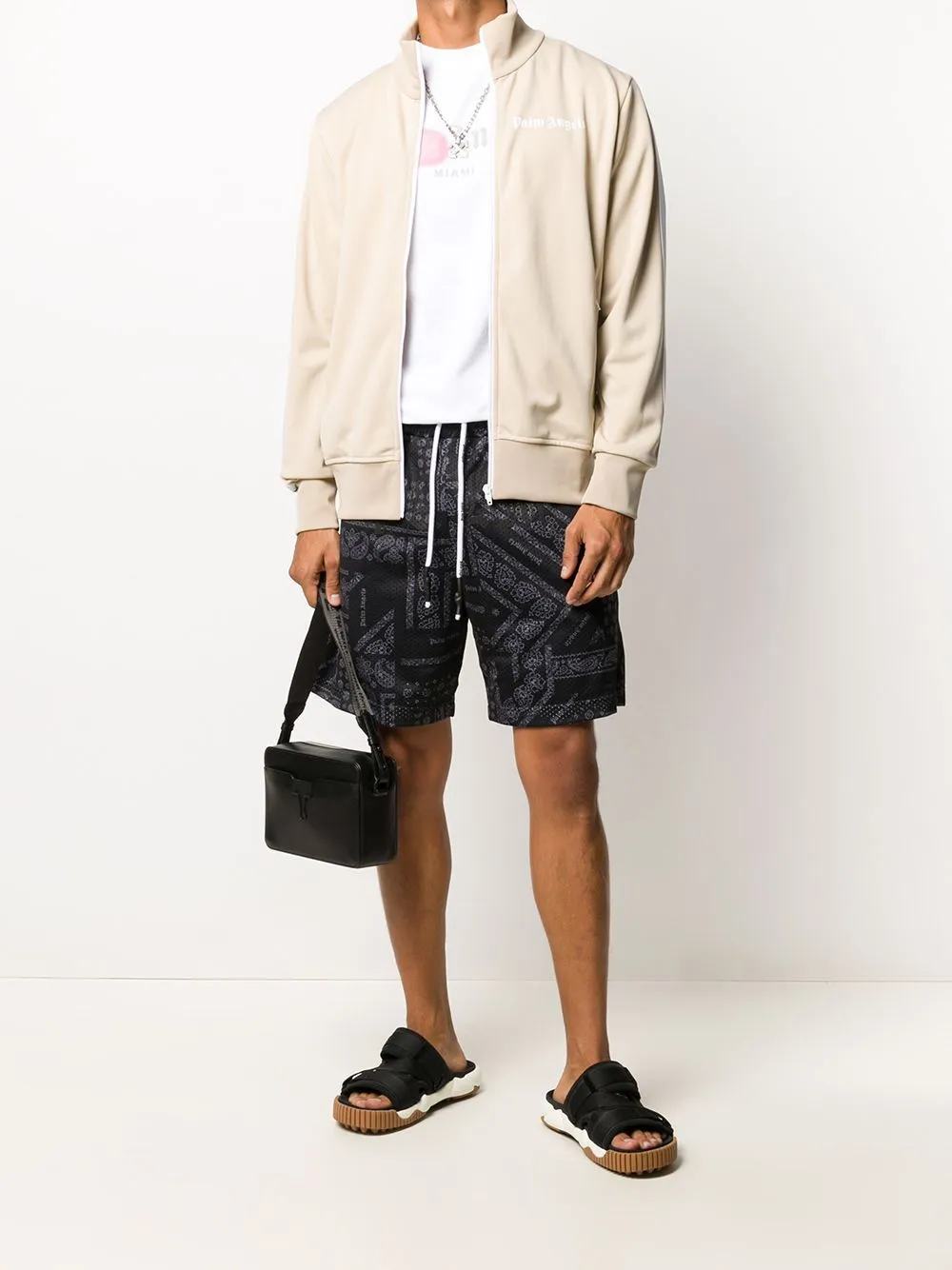 Palm Angels classic track jacket beige