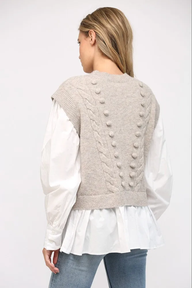 Pom Pom Taupe Sweater